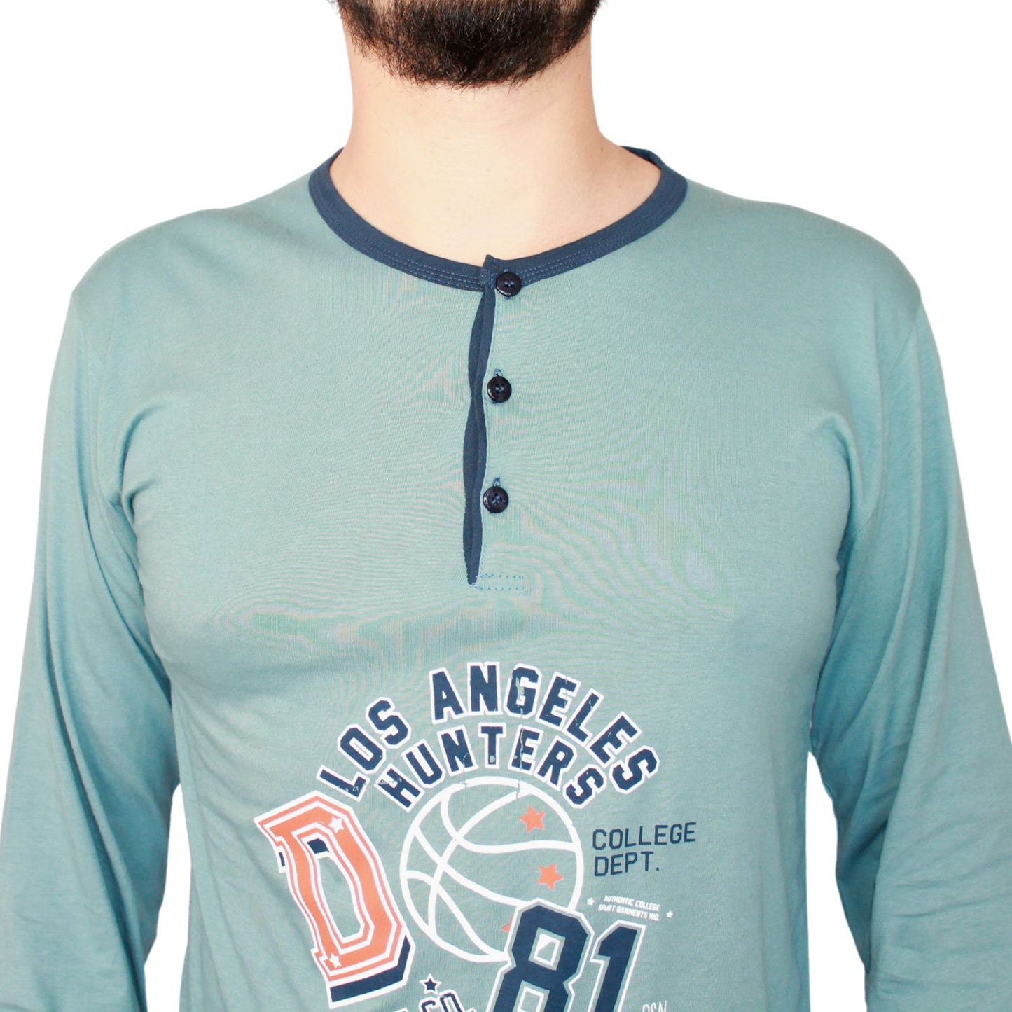 Desana Pijama Homem Manga Comprida Los Angeles Azul Petróleo