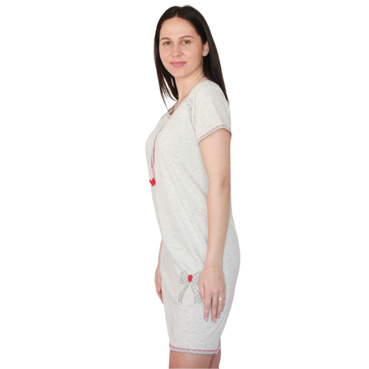 Desana Camisa de Maternidade de Manga Curta Cinzenta