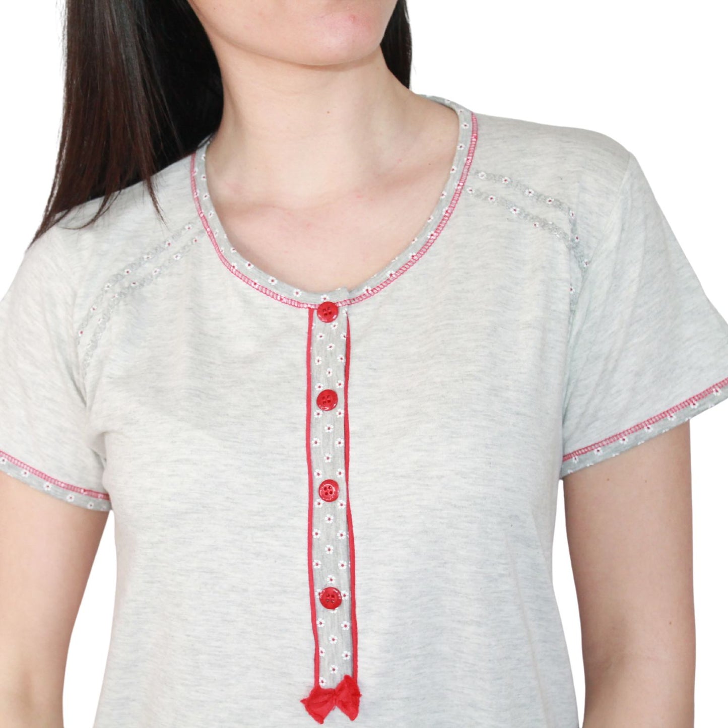 Desana Camisa de Maternidade de Manga Curta Cinzenta