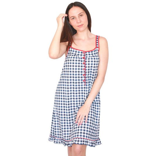 Desana Camisa de Maternidade Sem Manga Com Padrão Azul