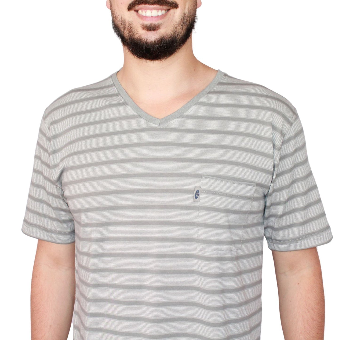 Aga Pijama Homem Manga Curta Cinzenta
