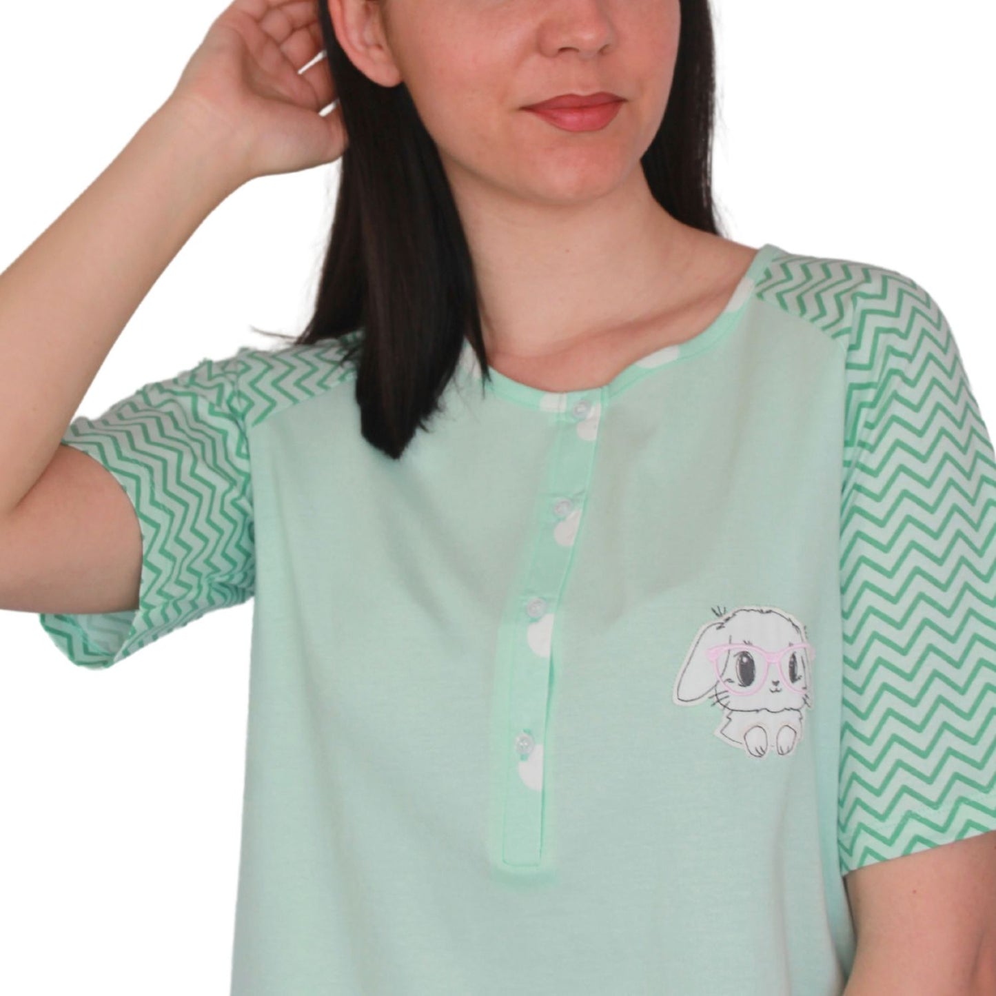 Mcova Camisa de Maternidade de Manga Curta Verde