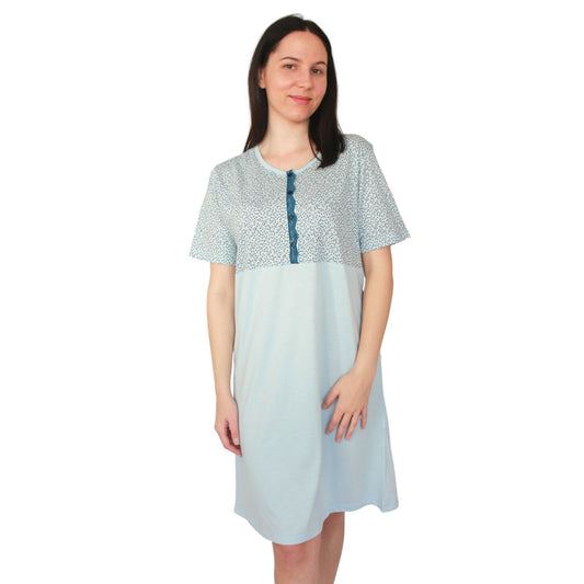 MCOVA Camisa de Dormir e Maternidade Azul