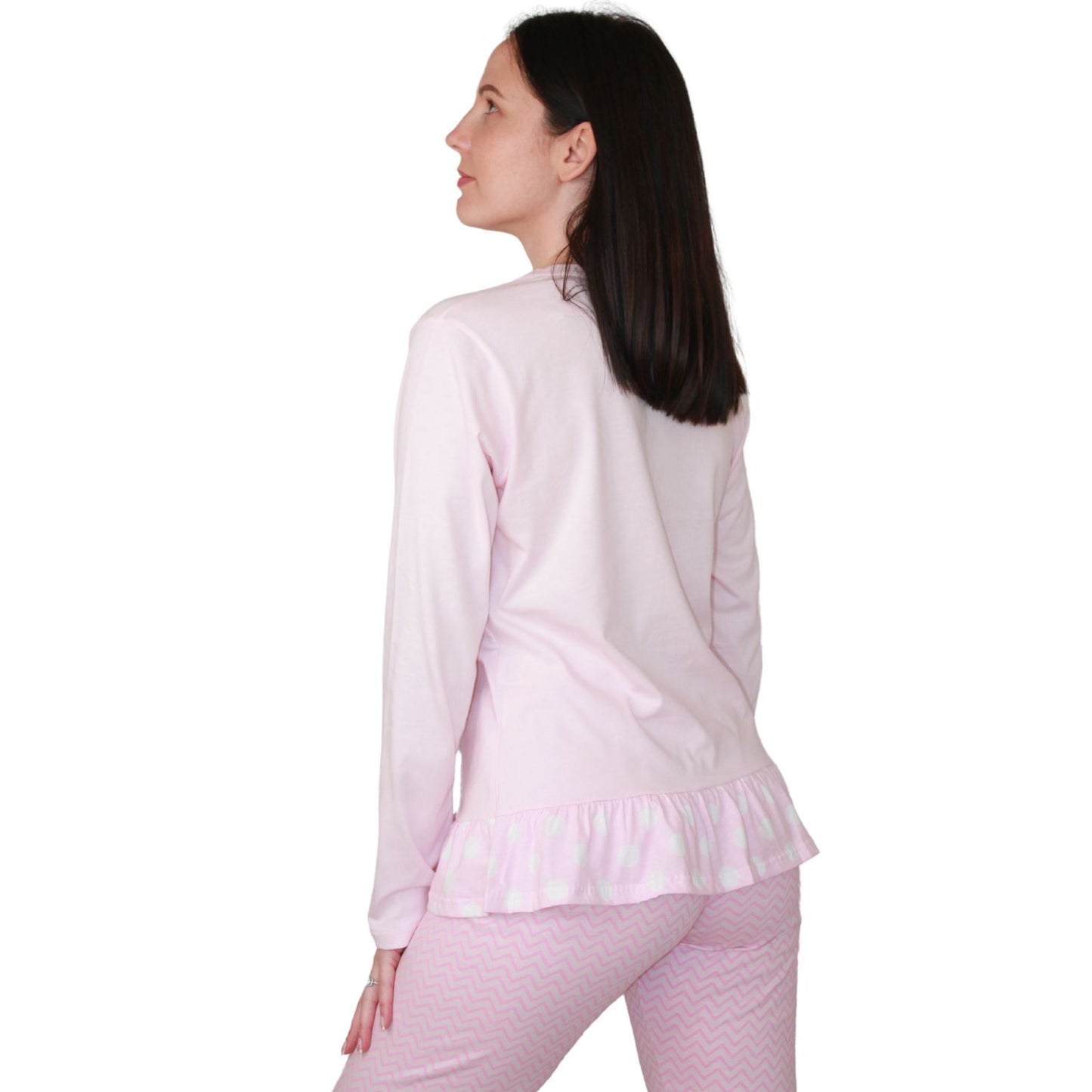 Mcova Pijama Mulher de Manga Comprida com Coelhinho Rosa