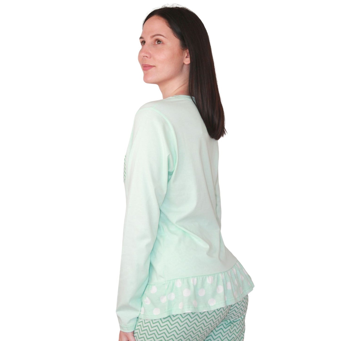 Mcova Pijama Mulher de Manga Comprida com Coelhinho Verde