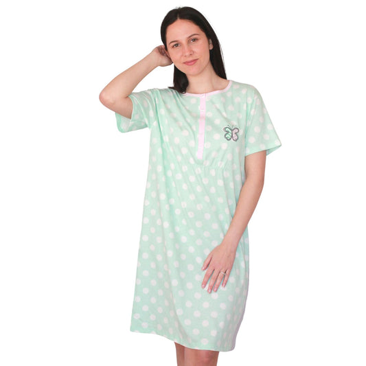 Mcova Camisa de Maternidade de Manga Curta com Borboleta Verde