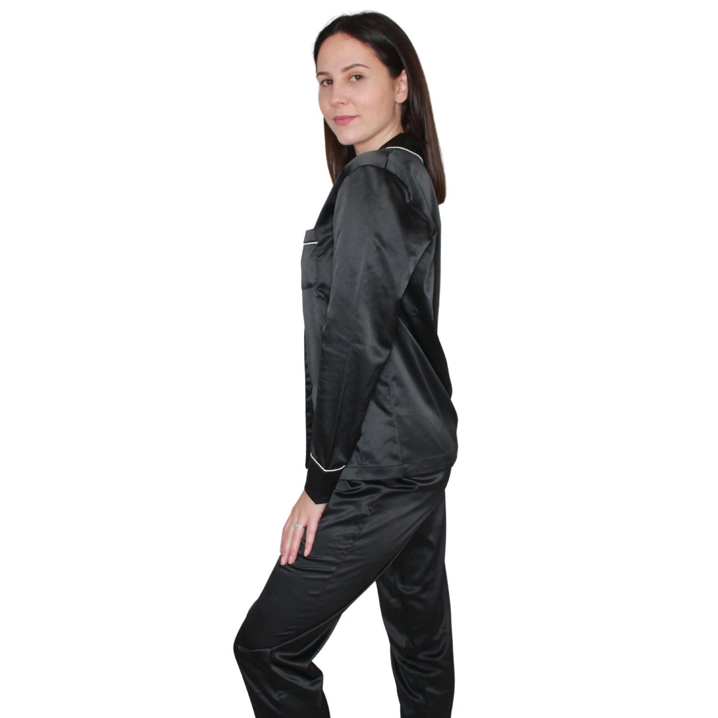 Sotela | Pijama Mulher de Cetim Preto