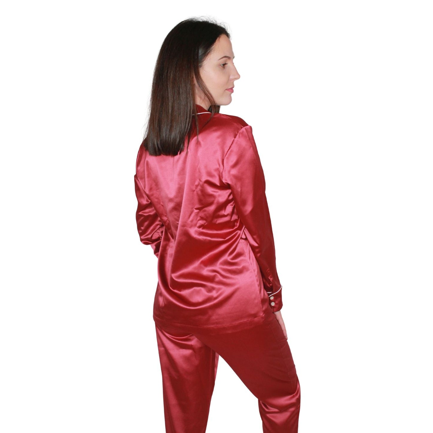 Sotela Pijama de Mulher de Cetim Bordeaux