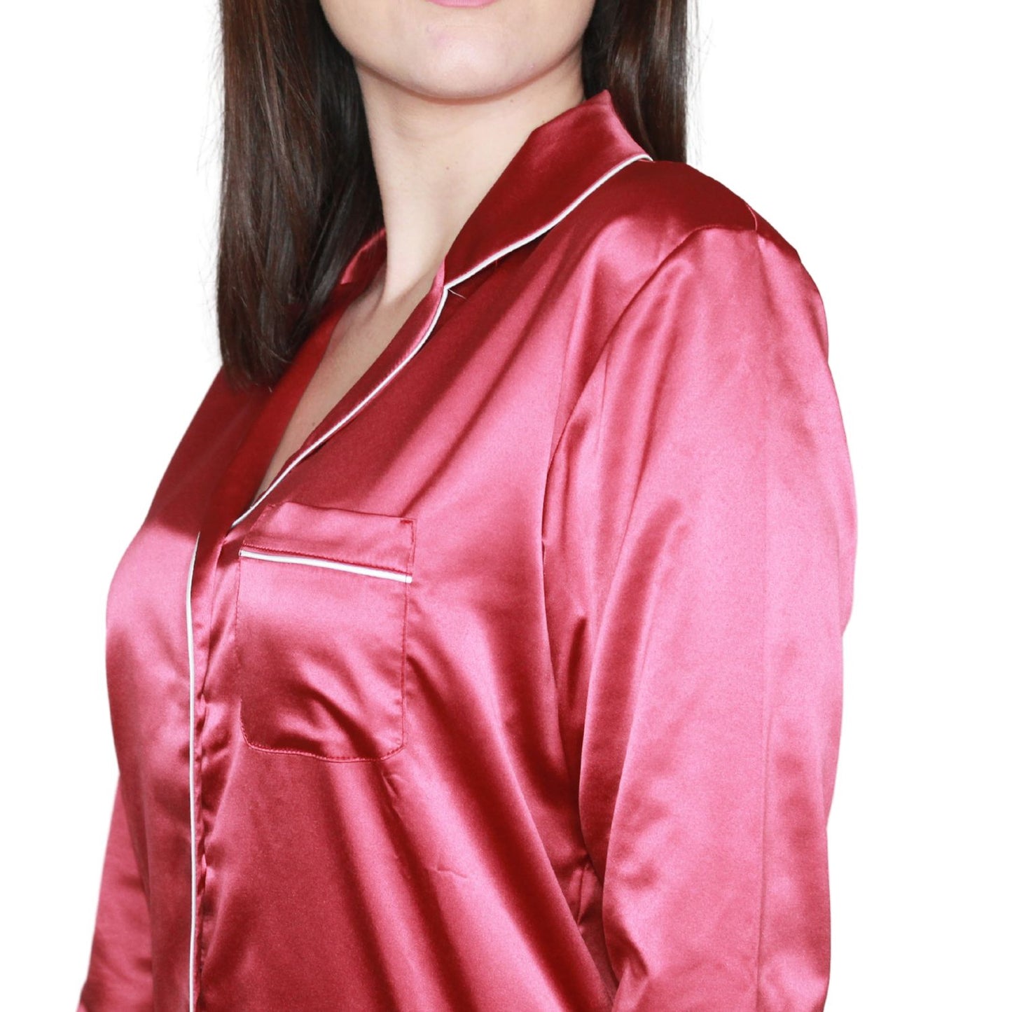 Sotela Pijama de Mulher de Cetim Bordeaux