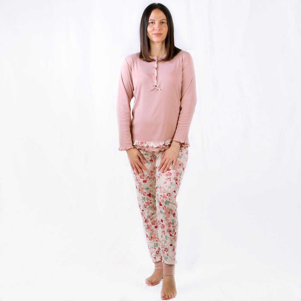 Dotti | Pijama Mulher de Manga Comprida – Rosa