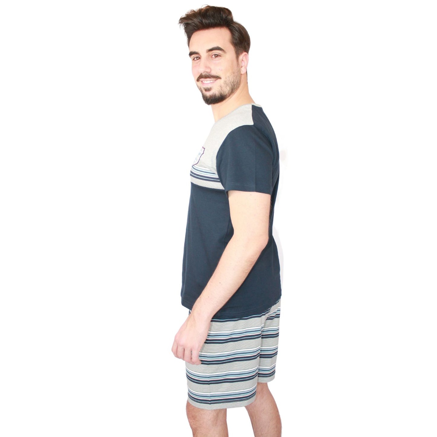 Sónia Pijama Homem Manga Curta Azul Marinho