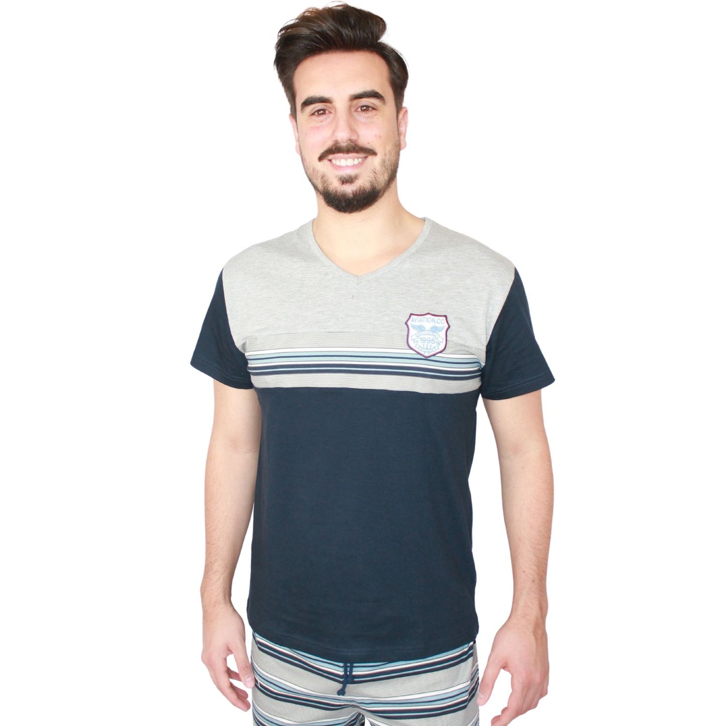 Sónia Pijama Homem Manga Curta Azul Marinho