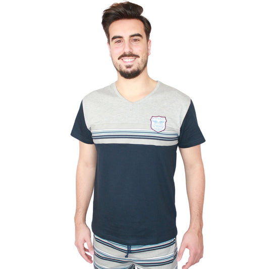 Sónia Pijama Homem Manga Curta Azul Marinho