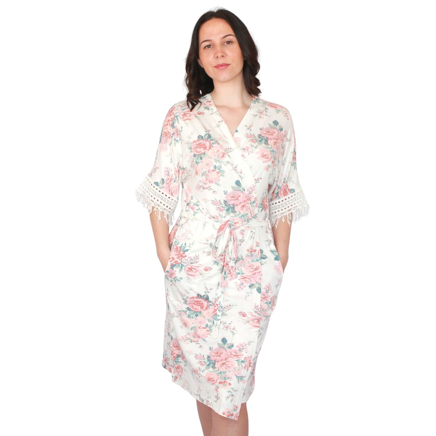 Sónia Robe de Mulher de Manga 3/4 Branco