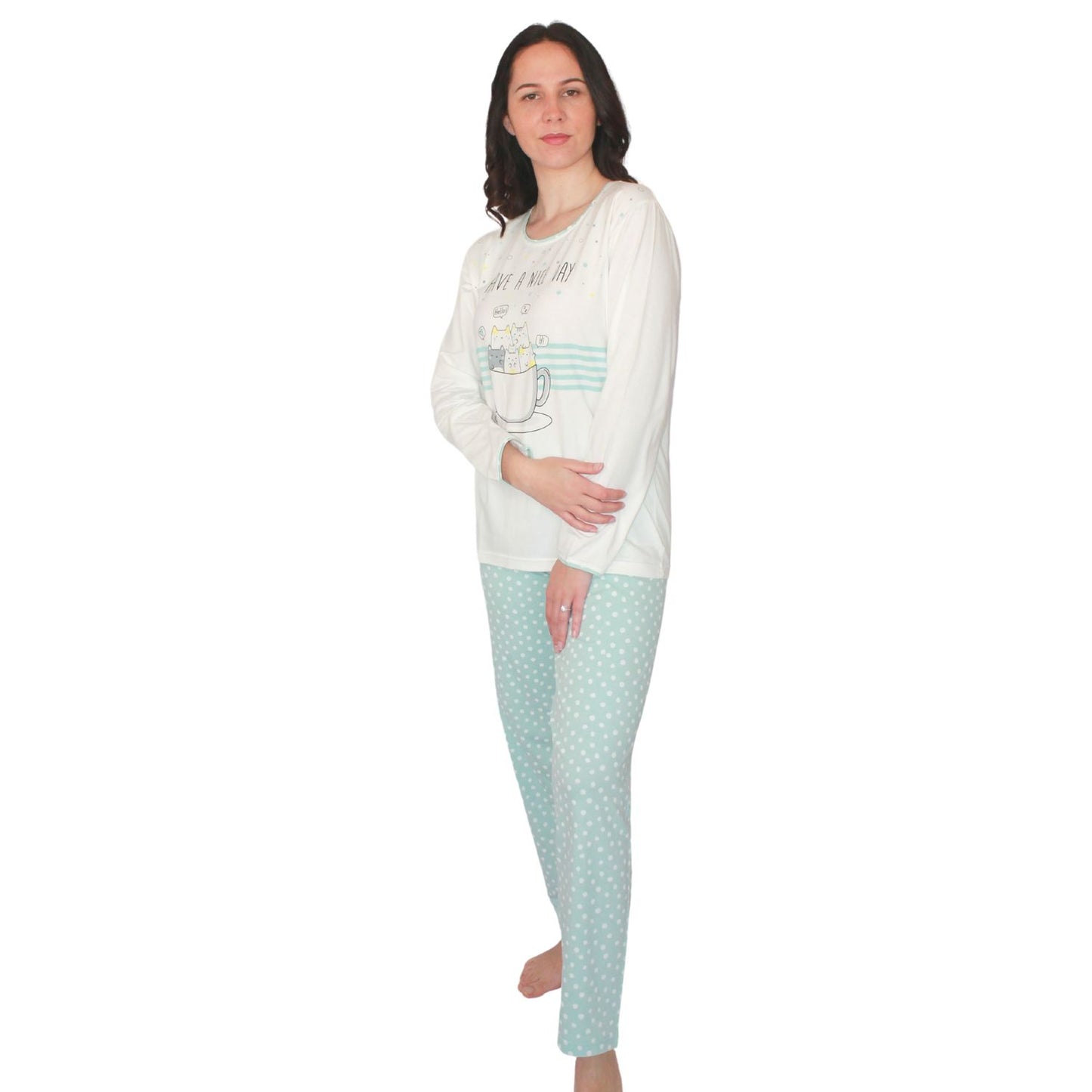 Sónia Pijama Mulher Manga Comprida Branco